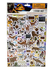 Jurassic World Raised Sticker Sheet 4 Pack Set