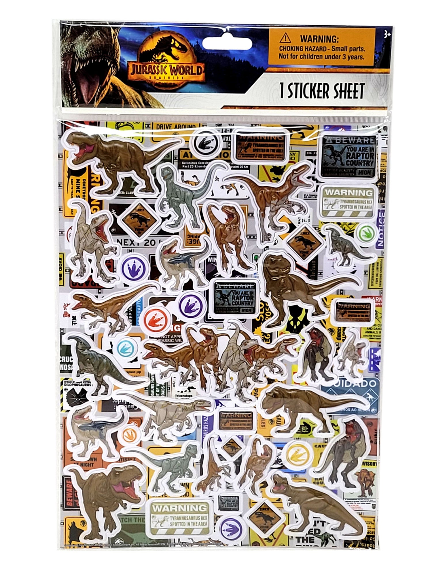 Jurassic World Mini Backpack 11" The Last Raptor w/ 3D Raised Sticker Sheet Set