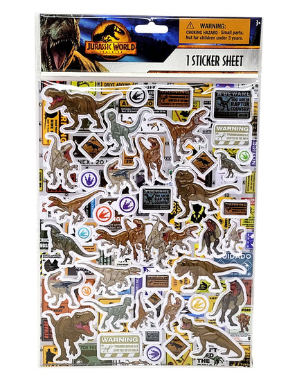 Jurassic World Small Backpack 11" T-Rex w/ Dinosaurs Raised Sticker Sheet Set