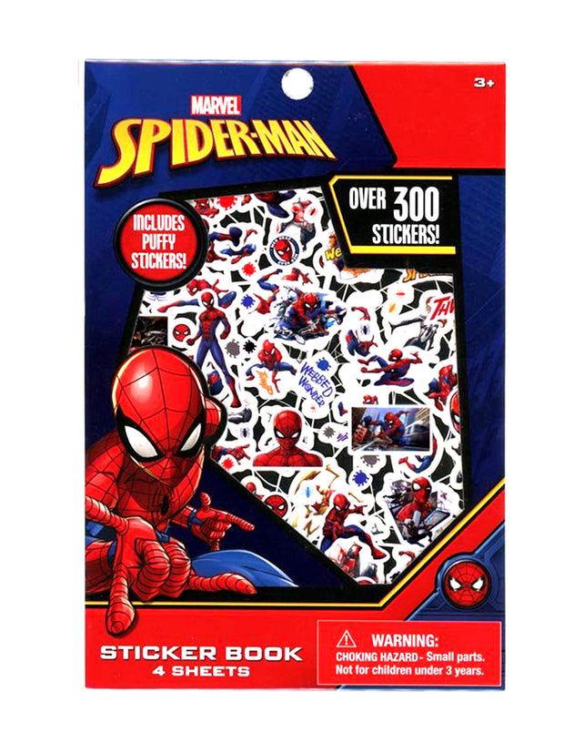 Spider-Man Mini Backpack 11" Black Red w/ Marvel 4-Sheet Sticker Book Boys Set