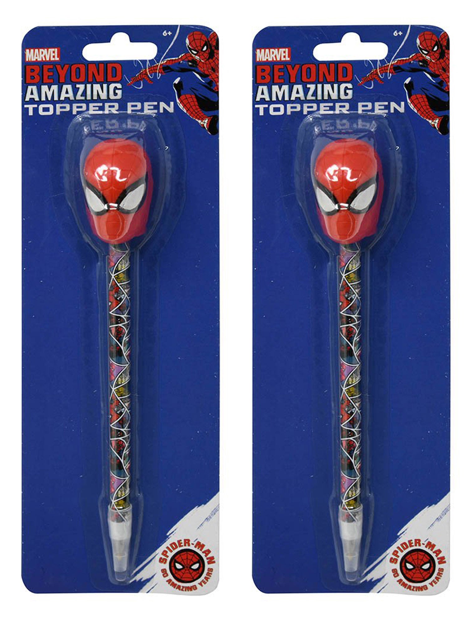 Spider-Man Pen and Topper 2-Pack Marvel School Supplies Party Favors