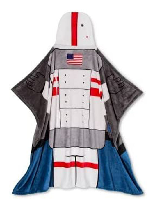 NASA Astronaut Throw Blanket 50" x 40" Hooded Girls Boys White Blue Red