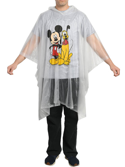 Disney Mickey Mouse Black 18" Drawstring Bag w/ Mickey Pluto Rain Poncho Set
