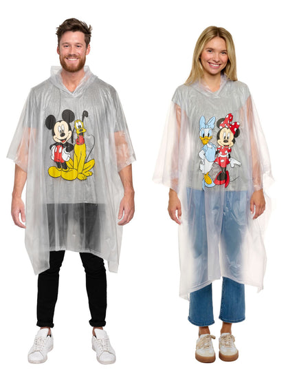 Adult Disney Rain Poncho Mickey Mouse Pluto & Minnie Daisy 2-Pack Set Men Women