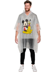 Disney Mickey Mouse & Pluto Men's Adult Rain Poncho Water Resistant