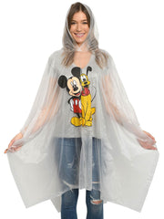 Disney Mickey Mouse & Pluto Women's Adult Rain Poncho Water Resistant