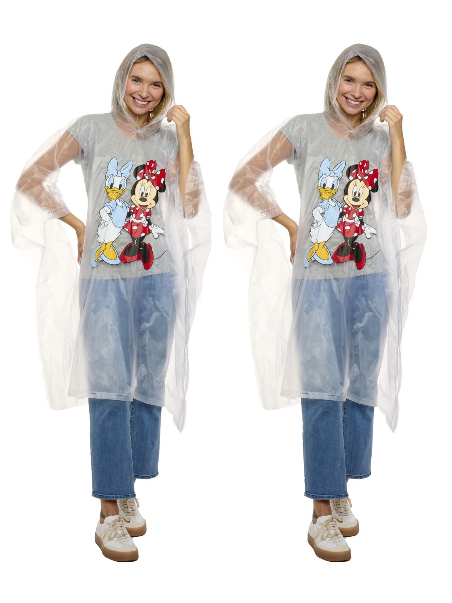 Womens Adult Disney Minnie Mouse & Daisy Duck Rain Poncho 2-Pack Water Resistant