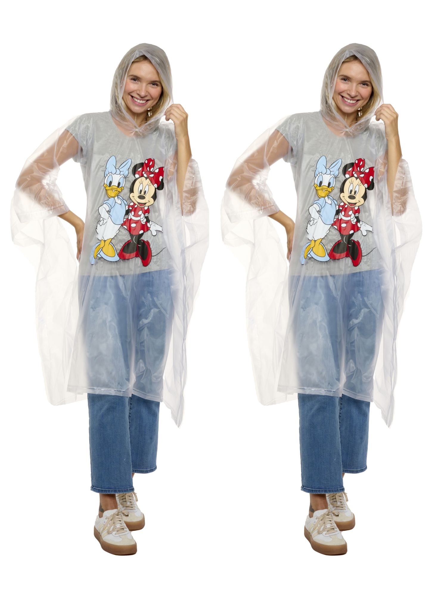 Womens Adult Disney Minnie Mouse & Daisy Duck Rain Poncho 2-Pack Water Resistant