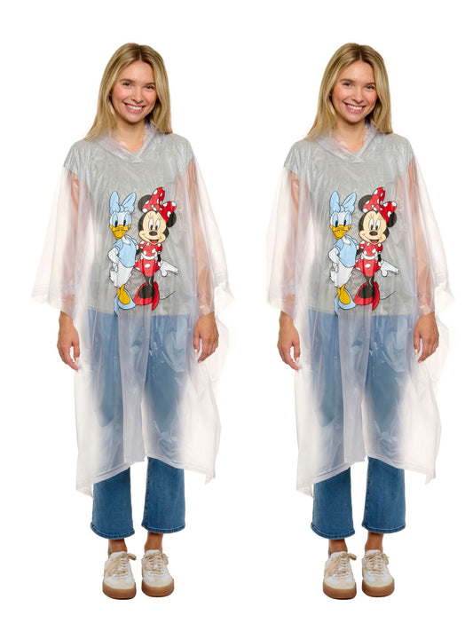 Womens Adult Disney Minnie Mouse & Daisy Duck Rain Poncho 2-Pack Water Resistant
