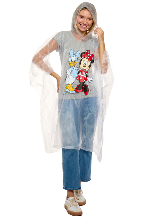 Womens Adult Disney Minnie Mouse & Daisy Duck Rain Poncho Water Resistant