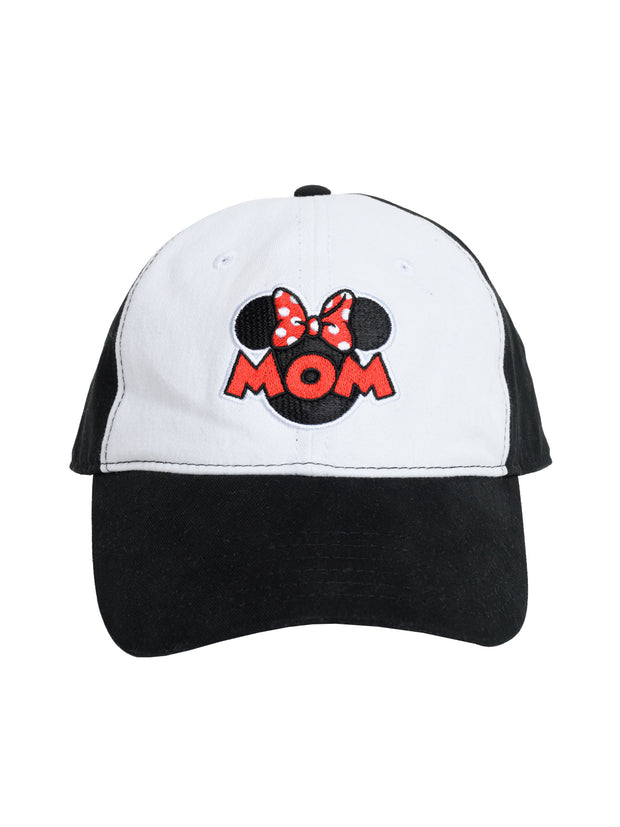 Disney Women's Minnie Mouse Hat Mom Baseball Cap Black White Red