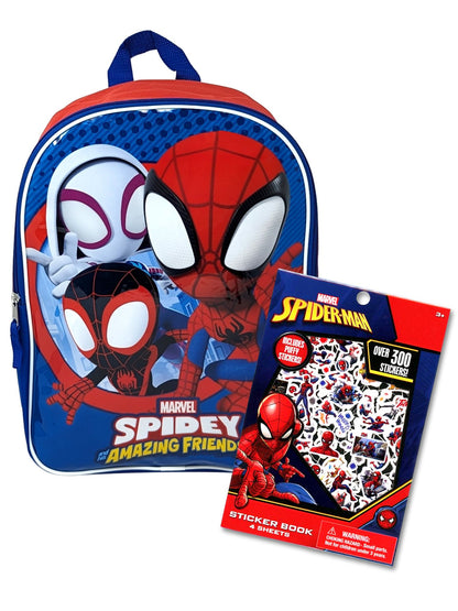 Marvel Spidey & Friends Backpack 15" & Sticker Book 2-Piece Set