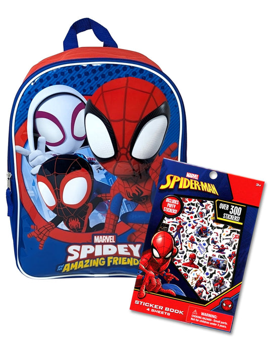 Marvel Spidey & Friends Backpack 15" & Sticker Book 2-Piece Set