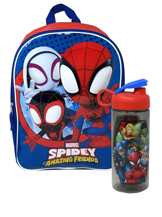 Marvel Spidey & Friends Backpack 15" & Water Bottle 2-Piece Set