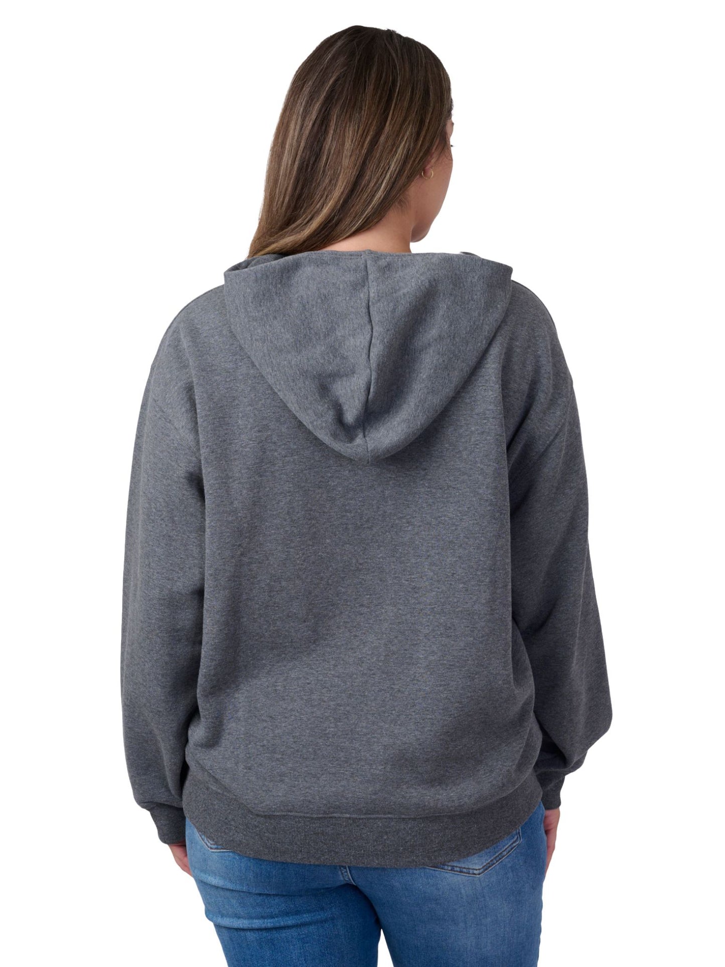 Disney Mickey Mouse Women's & Plus Size Graphic Hoodie, Charcoal Fleece Pullover