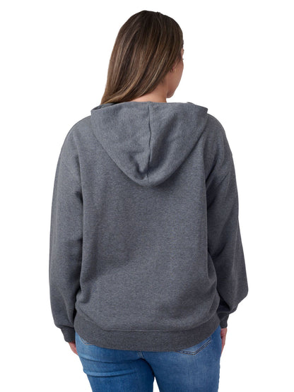 Disney Mickey Mouse Women's & Plus Size Graphic Hoodie, Charcoal Fleece Pullover