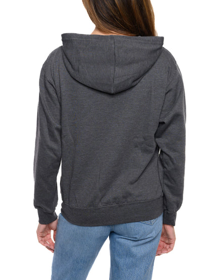 Disney Women's Minnie Mouse Hoodie Sweatshirt Pullover Minnie Face Charcoal