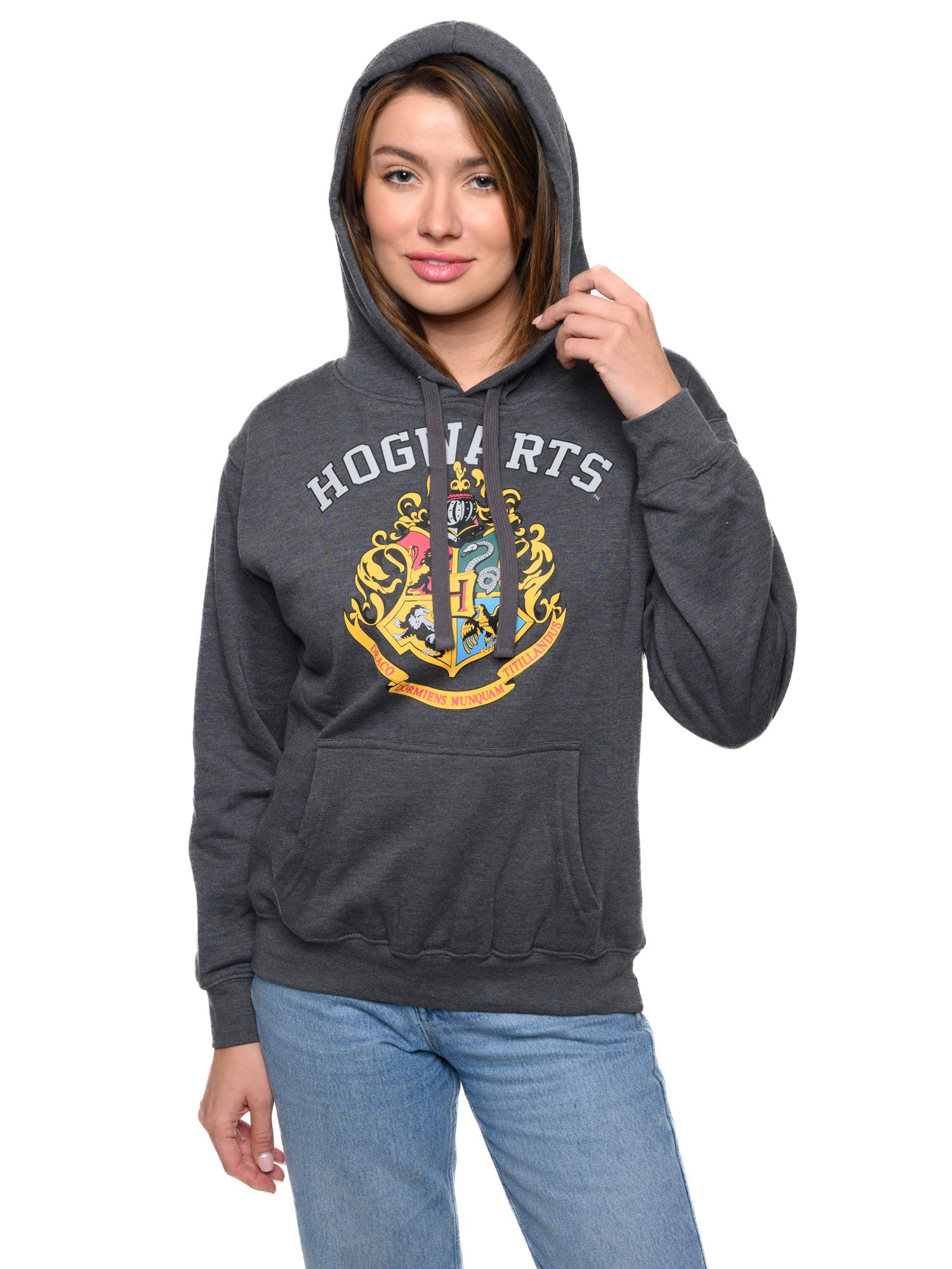 Officially Licensed Harry Potter Hufflepuff Women's T-Shirt - Dark Grey, 100% Cotton, Available In Multiple Sizes