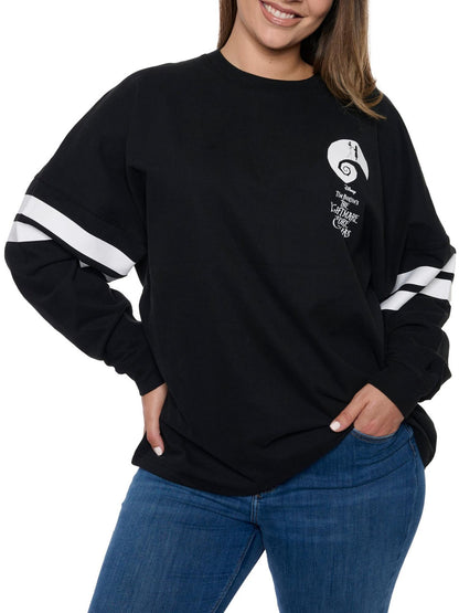 Disney Women's Jack Skellington Sweatshirt Long Sleeve Hockey Style Jersey