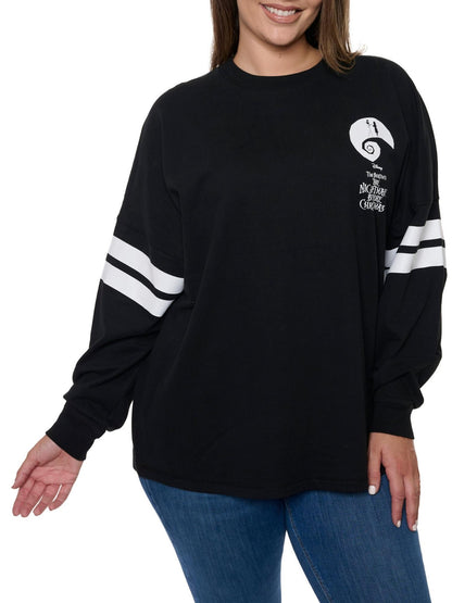 Disney Women's Jack Skellington Sweatshirt Long Sleeve Hockey Style Jersey