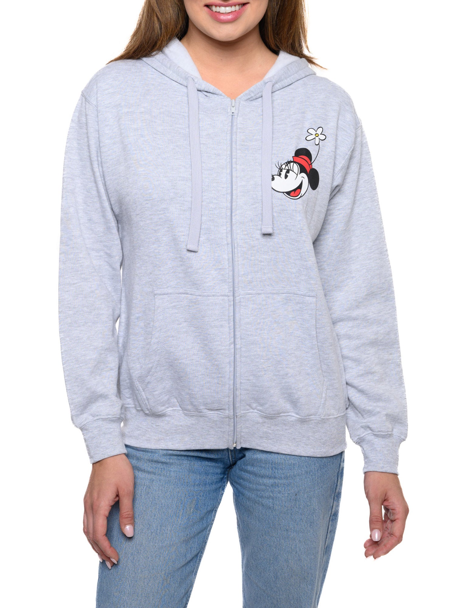 Women's and Women's Plus Mickey & Minnie Mouse Zip Hoodie Sweatshirt Disney