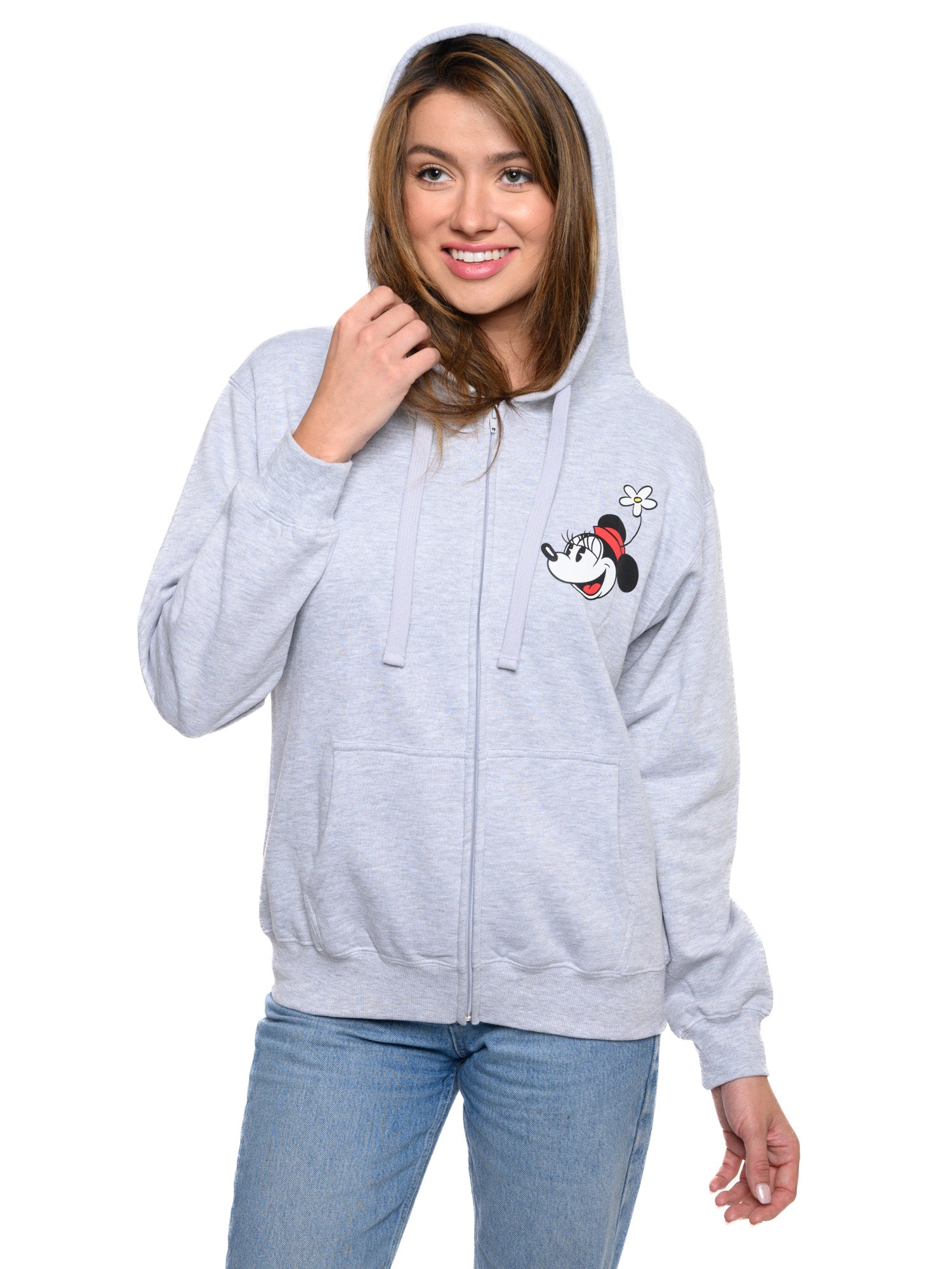Women's and Women's Plus Mickey & Minnie Mouse Zip Hoodie Sweatshirt Disney