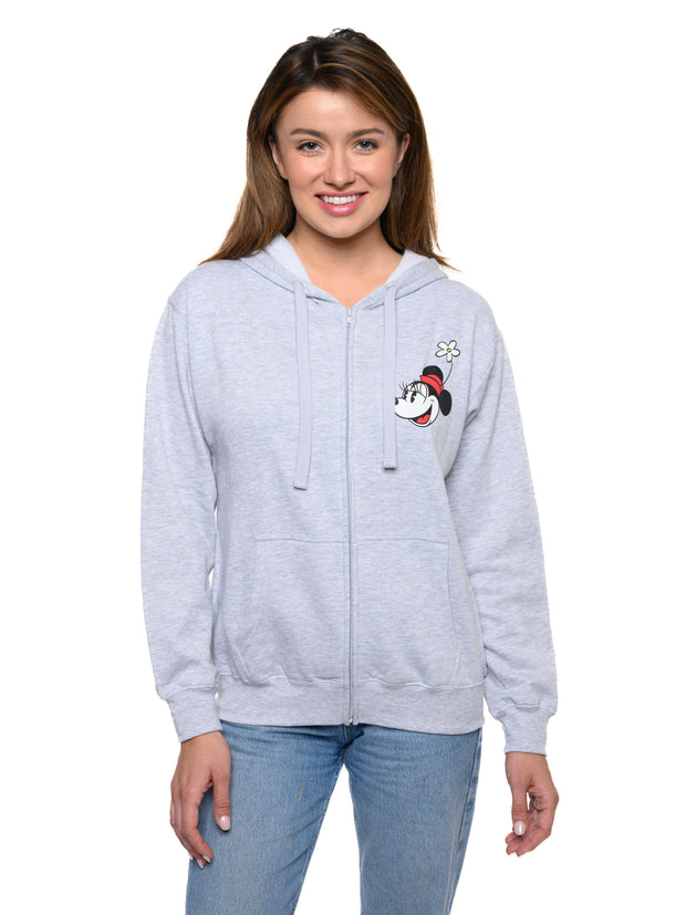 Women's and Plus Mickey & Minnie Mouse Zip Hoodie Sweatshirt Disney