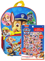 Paw Patrol 16" Backpack & Insulated Lunch Bag w/ 4 Sheet Sticker Book Set
