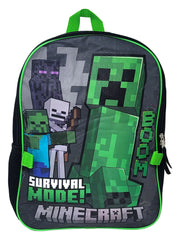 Minecraft Backpack & Lunch Bag Insulated Detachable Creeper Alex Steve Set