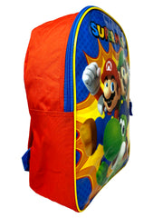 Mario Bros Backpack 15" Luigi Yoshi & Pencil Case Set Nintendo