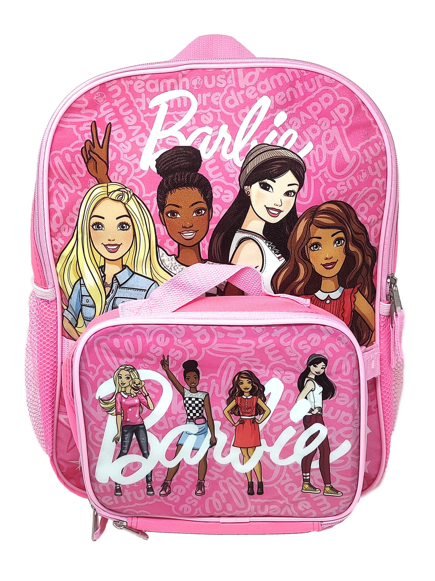 Barbie Backpack & Insulated Lunch Bag Detachable 2-Piece Set Pink Girls