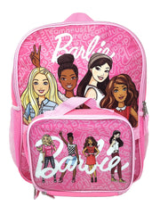 Barbie Backpack & Insulated Lunch Bag Detachable 2-Piece Set Pink Girls