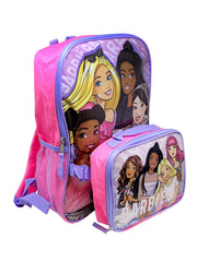 Barbie Backpack 16" & Insulated Lunch Bag Detachable Pink 2-Piece Set