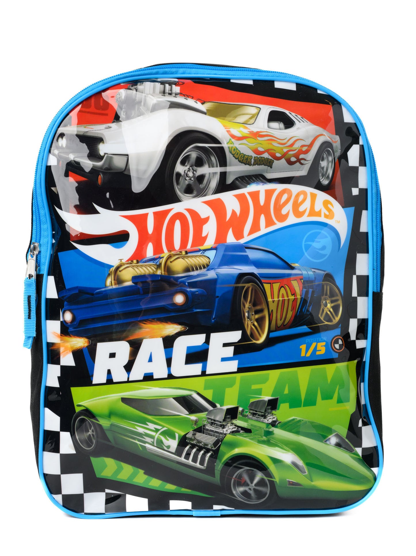 Hot Wheels 15" Backpack Car Racing w/ Insulated Lunch Bag 2-Piece Set Boys Blue