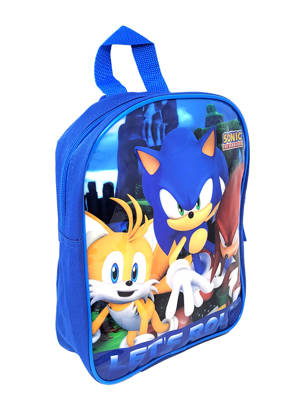 Sonic The Hedgehog Backpack 11" Mini Toddler Sega Knuckles Tails Let's Roll
