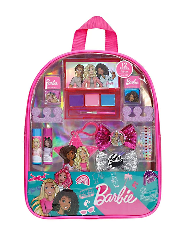 Barbie Hair Accessory Mini Backpack (12-Pcs) w/ 2-Pack Toothbrush Set