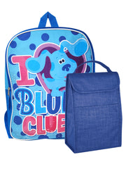 Nicklodeon Blue's Clues Backpack 15" Dog w/ Insulated Lunch Bag Crosshatch Set