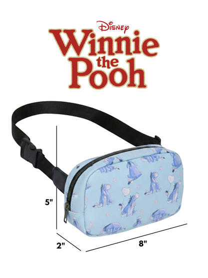 Disney Eeyore Belt Bag, Blue Faux Leather Fanny Pack Waist Bag for Women & Teens