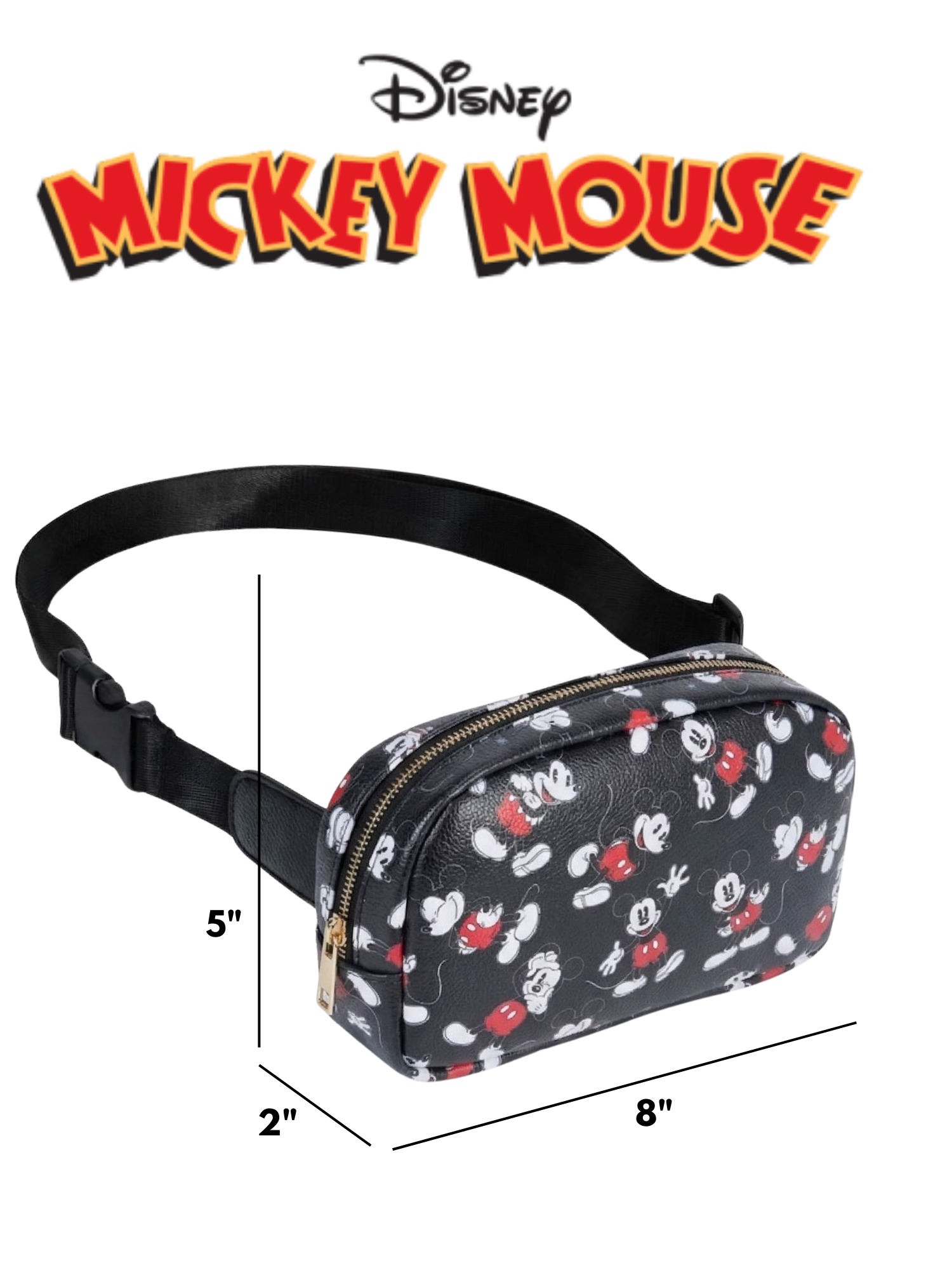 Disney Mickey Mouse Belt Bag Travel Fanny Pack Waist Bag Crossbody Disney Trip