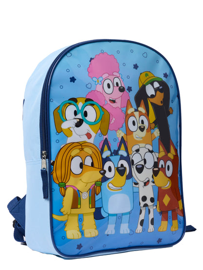 Bluey Bingo and Friends Backpack & Hair Brush 2-Piece Set Blue