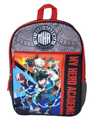 My Hero Academia Backpack 16" Anime Deku Todoroki w/ Sliding Pencil Case Set
