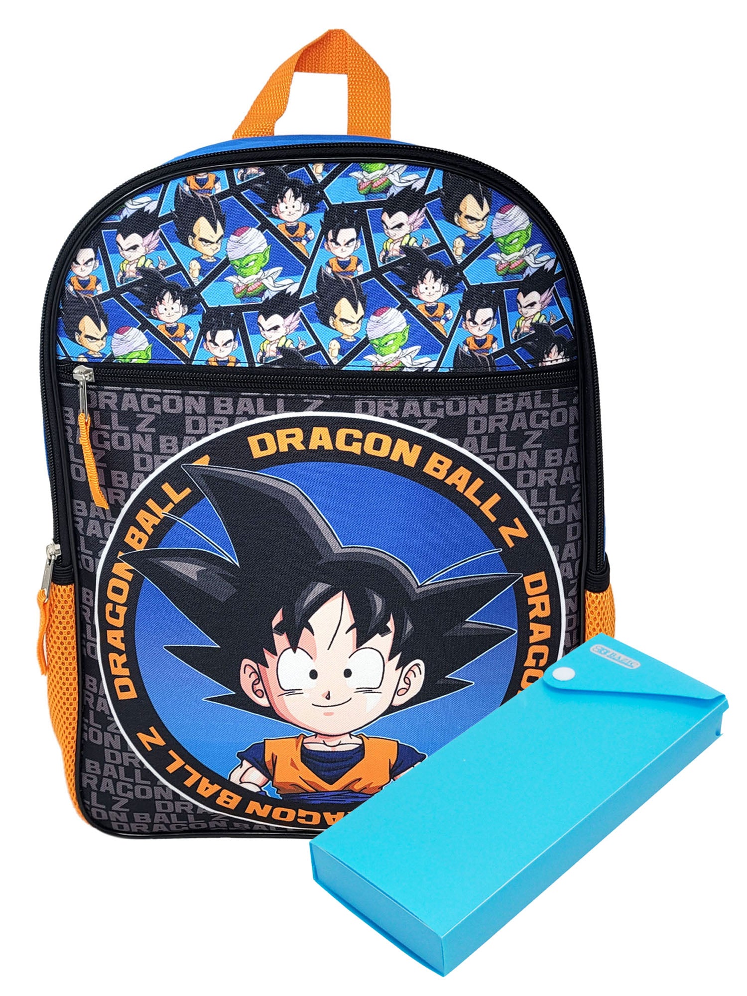 Dragon Ball Z School Backpack 16" Goku DBZ Vegeta Piccolo w/ Pencil Case Set