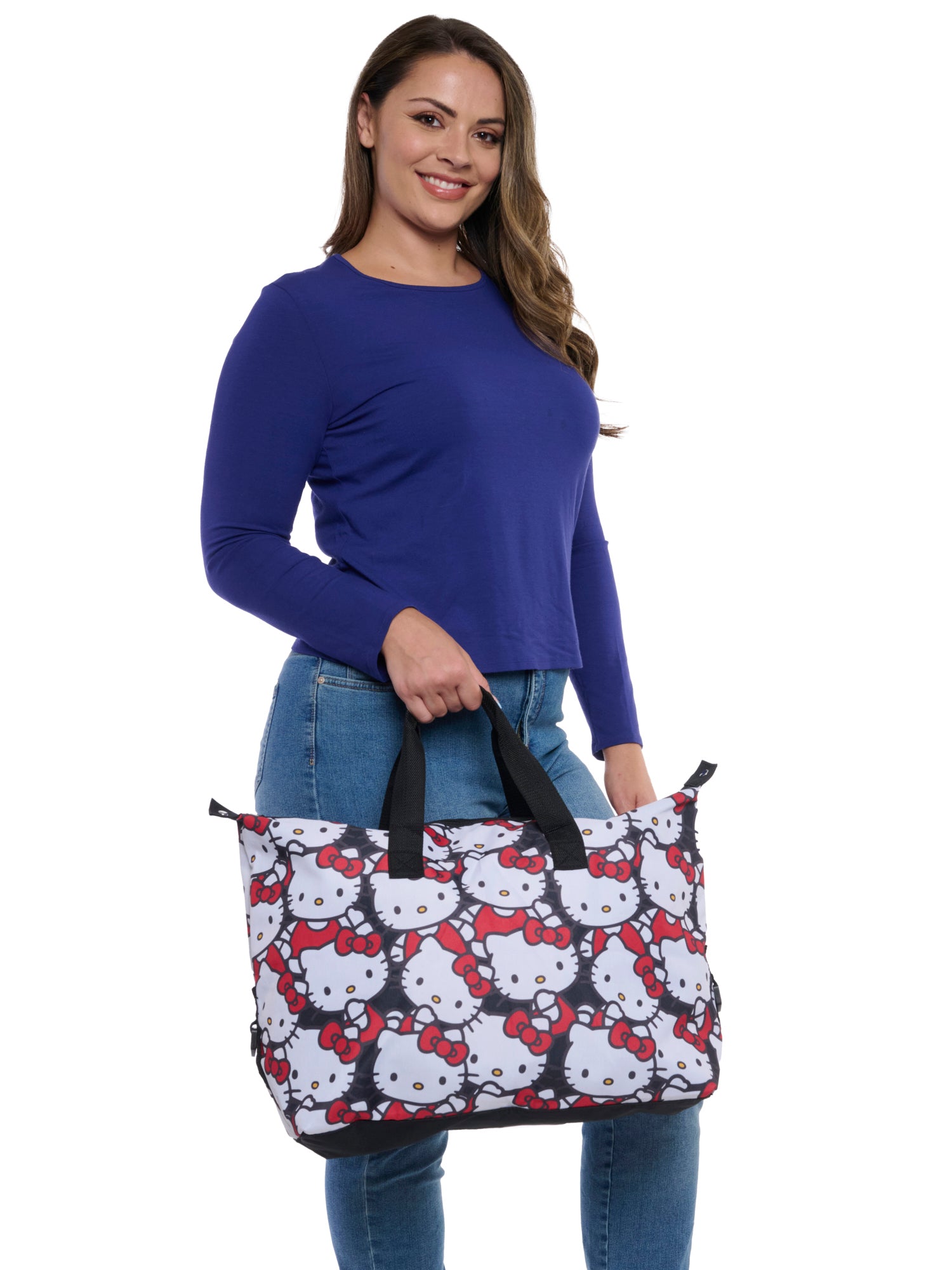 Hello Kitty Duffel Bag Travel Weekender Carry-On Large All-Over Print