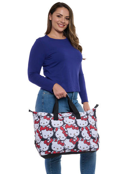 Hello Kitty Duffel Bag Travel Weekender Carry-On Large All-Over Print