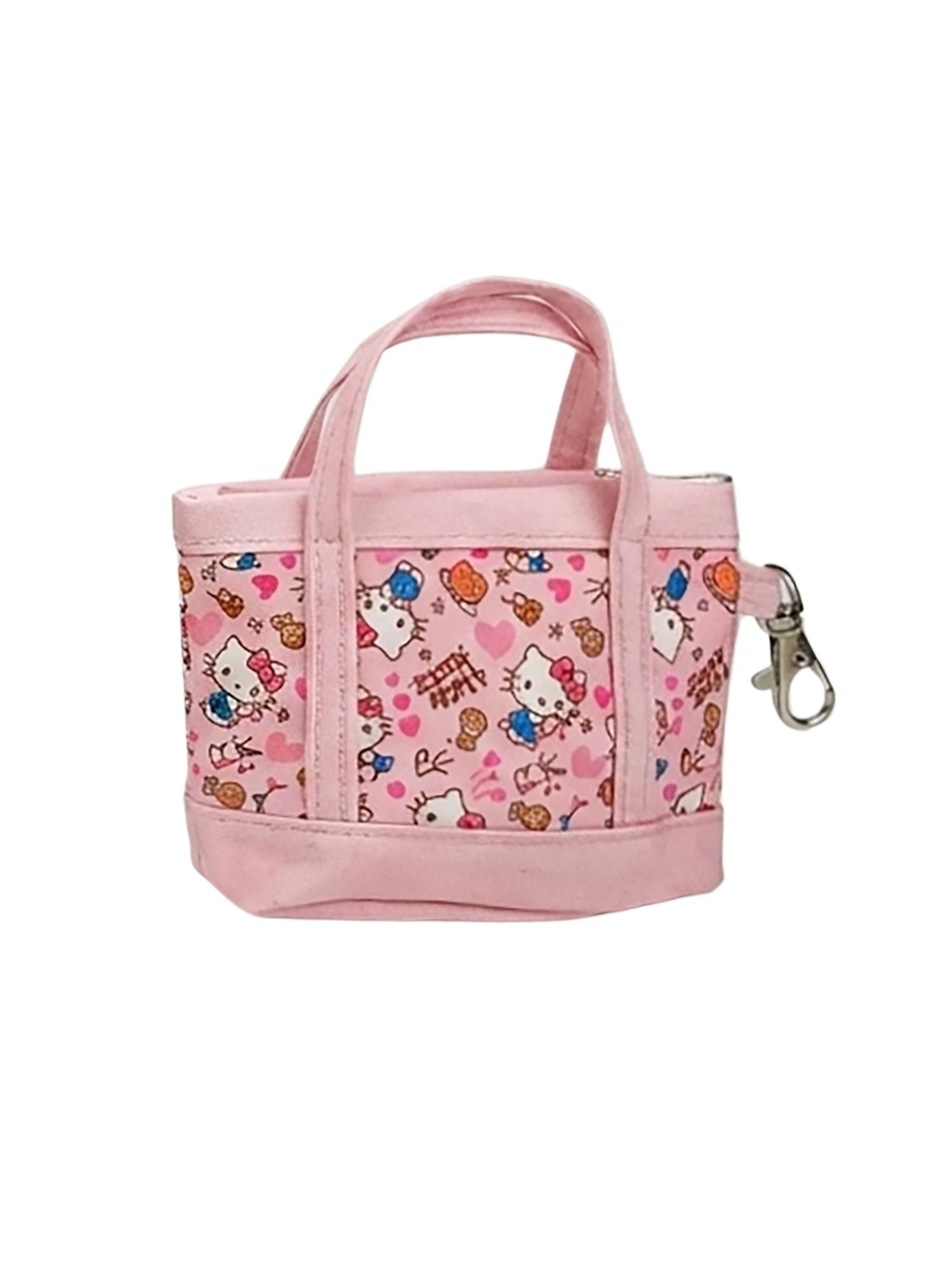 Hello Kitty Pink Mini Tote Bag Charm with Zippered Pouch Accessory