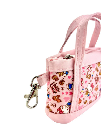 Hello Kitty Pink Mini Tote Bag Charm with Zippered Pouch Accessory