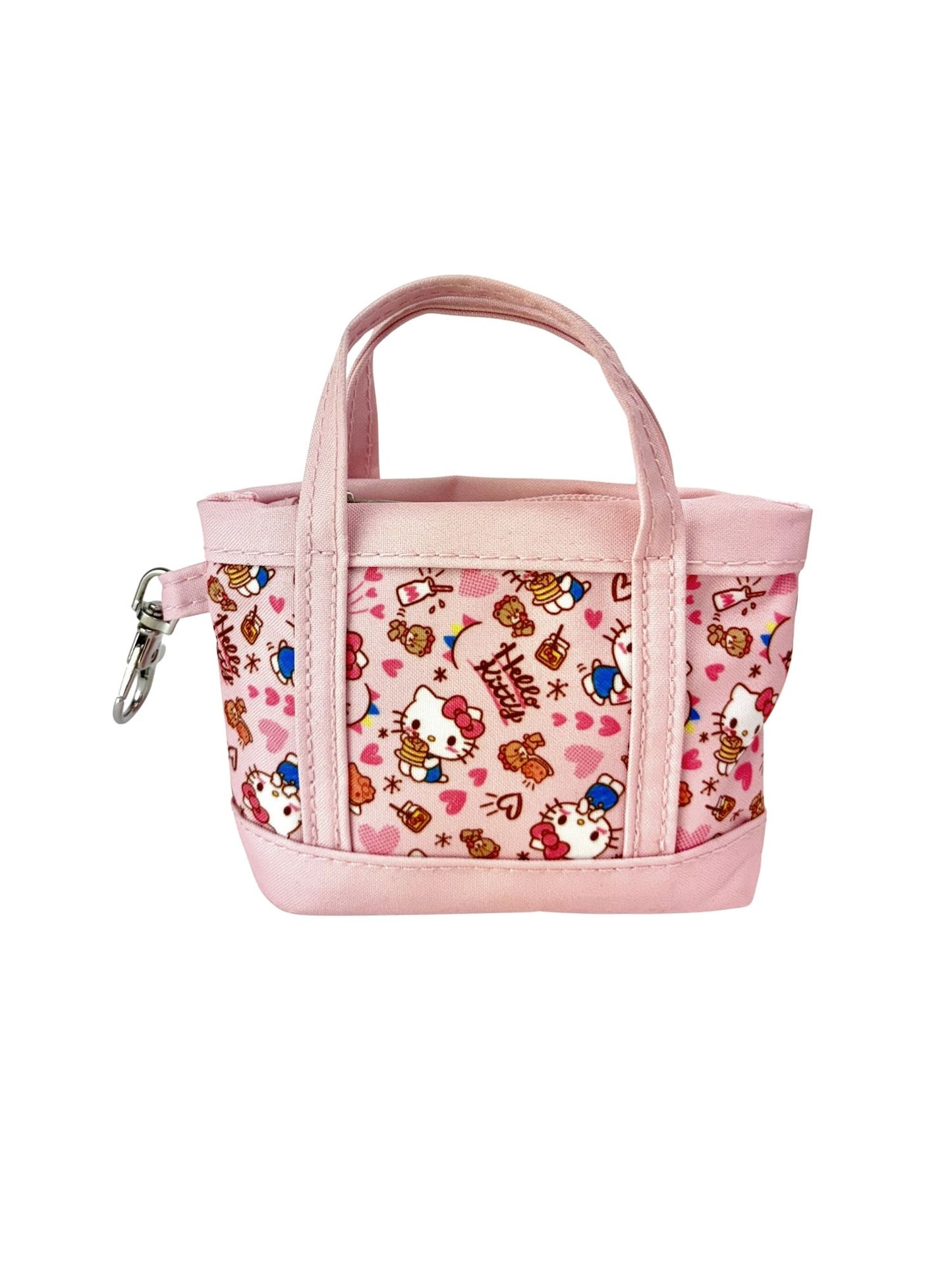Hello Kitty Pink Mini Tote Bag Charm with Zippered Pouch Accessory
