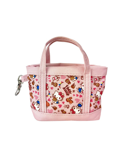 Hello Kitty Pink Mini Tote Bag Charm with Zippered Pouch Accessory