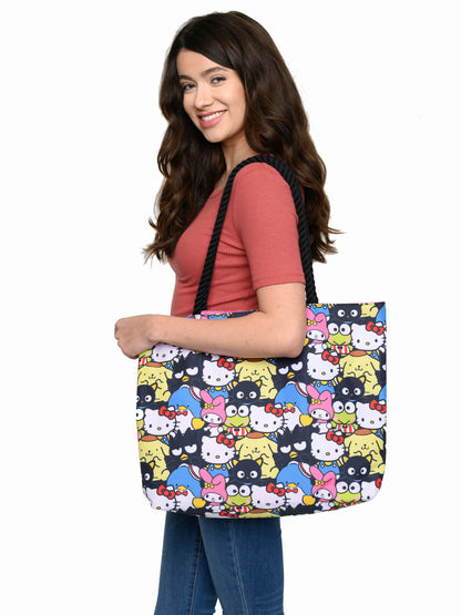 Hello Kitty Tote Bag Beach Carry-on Badtz-Maru Keroppi Chococat Women's Sanrio