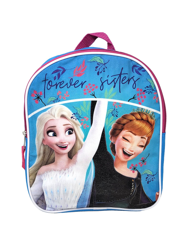 Disney Frozen 11" Mini Backpack Anna Elsa Girls w/ Purple Insulated Lunch Bag
